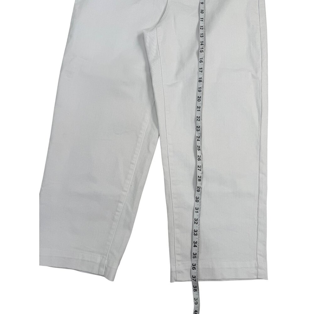 Talbots Womens Sailor Jean White High-Rise With Gold Button Accents Size 14 - Picture 7 of 9